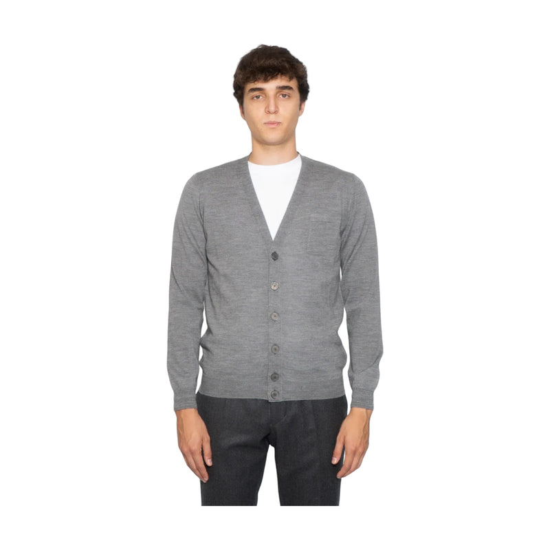 Cardigan Uomo Alpha Studio - Cardigan M/L Merinos Extrafine - Grigio