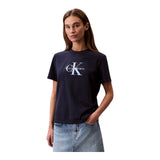 T-shirt Donna Calvin Klein - Hr Ss Clssc Mnlg Cnc - Blu