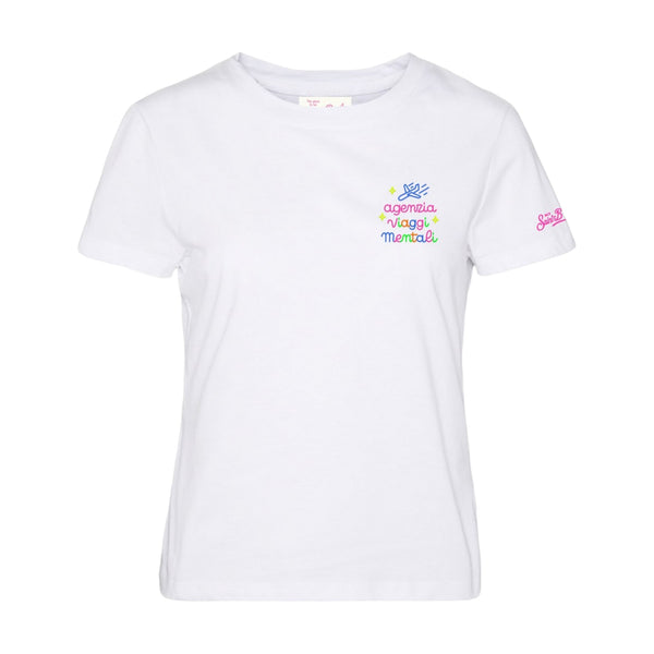 T-shirt Donna Mc2 Saint Barth - Emilie Cotton Crew Neck T-Shirt - Multicolore