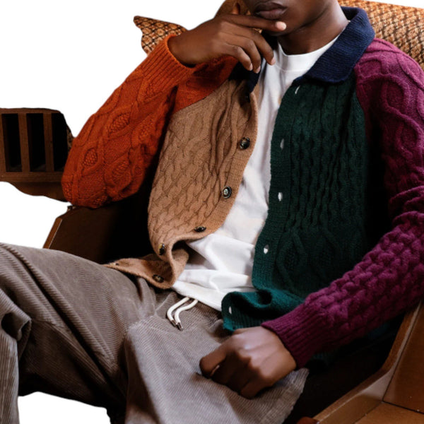 Cardigan Uomo In The Box - Cardigan Color Block - Multicolore