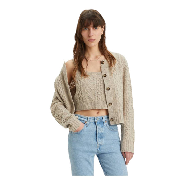 Cardigan Donna Levi's - Primrose Cable Cardigan Oatmeal - Beige