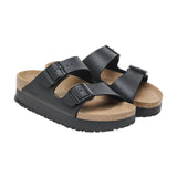 Sandali Donna Birkenstock - Arizona Platform black veg, Birko Flor - Nero