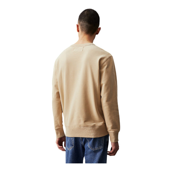 Felpe senza cappuccio Uomo Calvin Klein - Badge Crew Neck - Beige