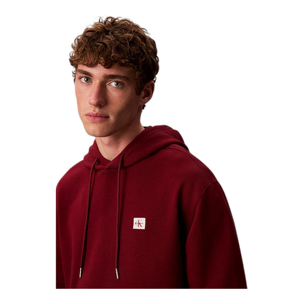 Felpe con cappuccio Uomo Calvin Klein - Ls Eu Badge 350Terry Hoodie - Rosso
