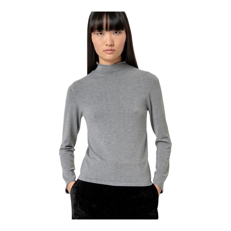 Maglie Donna Surkana - Maglia con scollo Perkins, maniche lunghe - Grigio