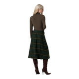 Gonne casual Donna Surkana - Gonna a quadri con pieghe davanti - Verde
