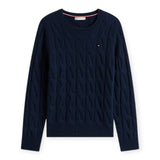 Maglioni Donna Tommy Hilfiger - Soft Wool Cable C-Nk Ls Swt - Blu