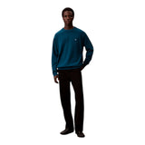 Maglie Uomo Calvin Klein - Ls Ez Cotton Crewnk Sweater 12Gg - Blu