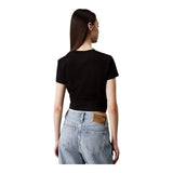 T-shirt Donna Calvin Klein - Script Institutional Baby Tee - Nero