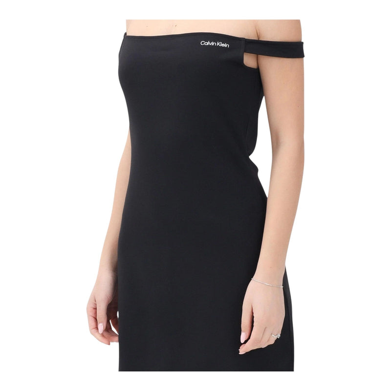 Vestiti casual Donna Calvin Klein - Logo Milano Bardot Dress - Nero
