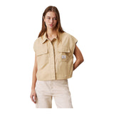 Camicie Donna Calvin Klein - Cotton Utility Vest - Beige