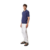 Polo Uomo Alpha Studio - Polo V M/M Cotton Crepe - Denim