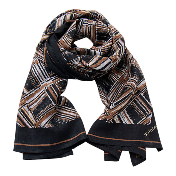 Sciarpe Donna Surkana - Sciarpa Rettangolare Stampata - Nero