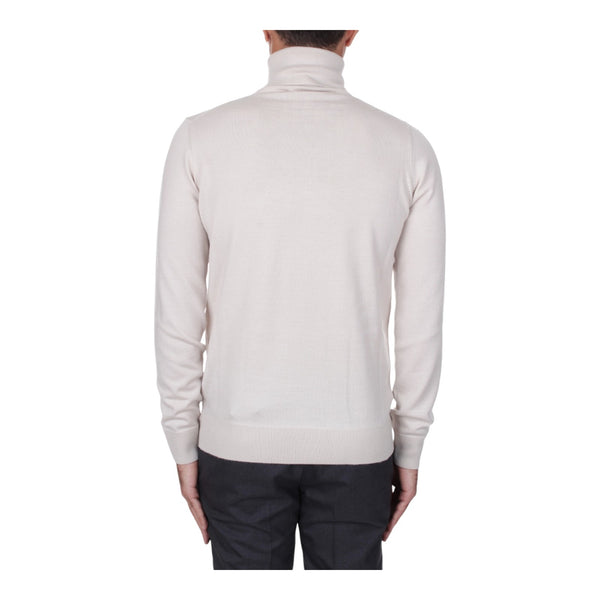 Maglioni Uomo Alpha Studio - Ciclista M/L Merinos Slim Basic - Panna