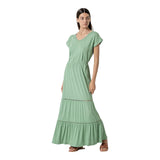 Gonne casual Donna Surkana - Gonna lunga svasata con spacchi - Verde