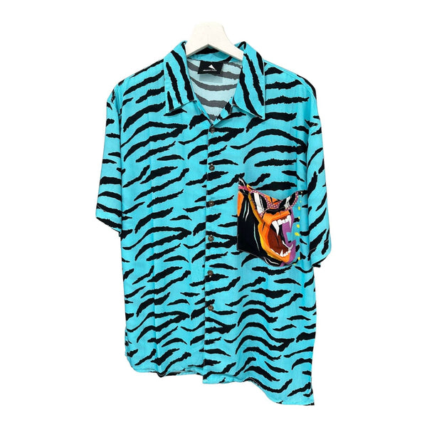 Camicie casual Uomo Mauna Kea - "CRAZY COCCO" SHIRT Animalier bowling - Celeste