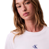 Maglie a manica lunga Donna Calvin Klein - Ls Satin Ombre Graphic Tee - Bianco