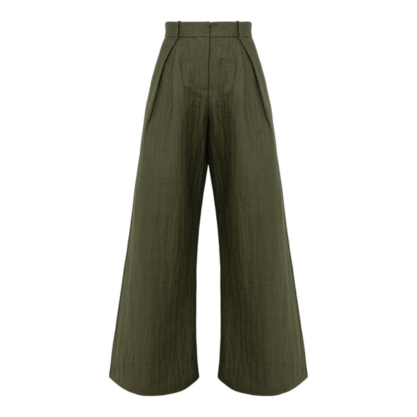 Pantaloni Donna Alpha Studio - Panta Wide Leg Tailoring - Verde militare