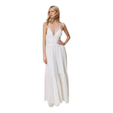 Vestiti casual Donna Twinset - Abito Lungo Morbido C/Spallini Incrociati Sangallo - Bianco