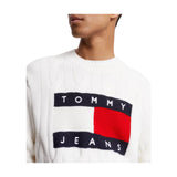 Maglioni Uomo Tommy Hilfiger - Tjm Rlx Flag Cable Knit Sweater - Bianco