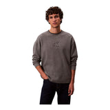 Maglie Uomo Calvin Klein - Ls Embossed Logo Crewnk Sweater - Grigio