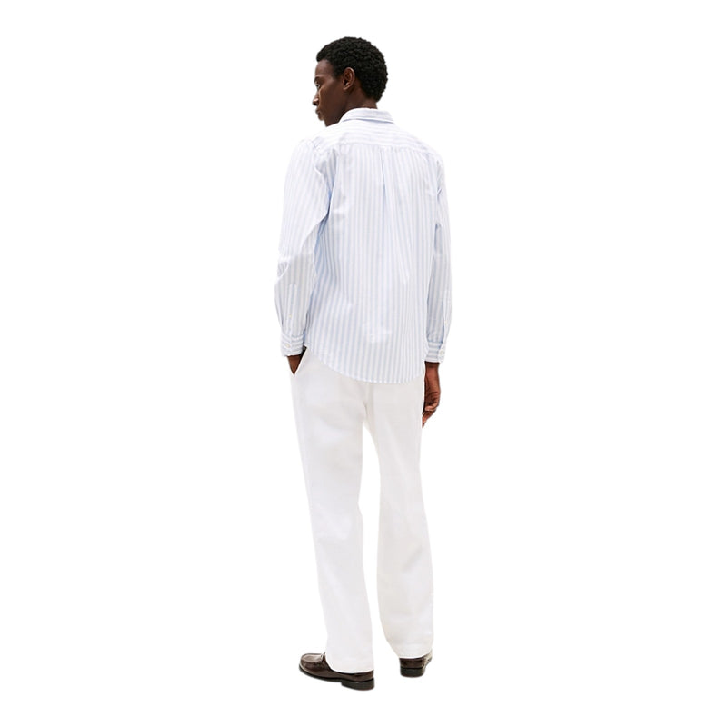 Camicie casual Uomo Tommy Hilfiger - Flex Poplin Bold Stripe Rf Shirt - Azzurro