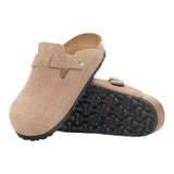 Sandali Donna Birkenstock - Boston sandcastle, Suede Leather - Beige
