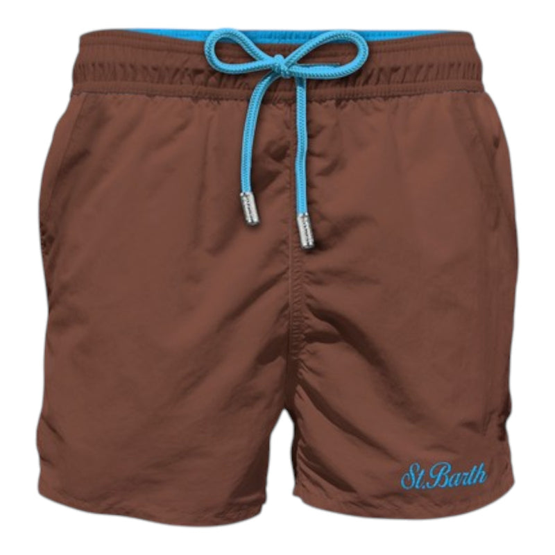 Pantaloncini e calzoncini Uomo Mc2 Saint Barth - Comfort Swimshort Made With Elastic Fabric - Marrone