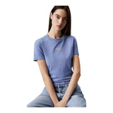 T-shirt Donna Calvin Klein - Placed Institutional Baby Tee - Azzurro