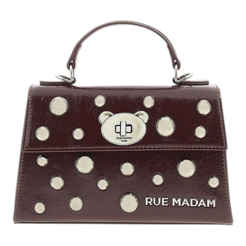 Borse a mano Donna Rue Madam Paris - Mini Teddy Studs Handbag - Bordeaux
