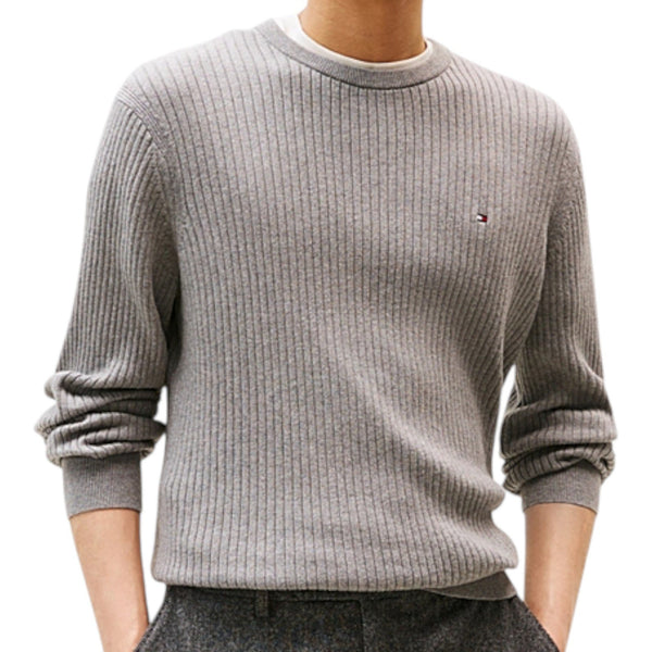 Maglie a manica lunga Uomo Tommy Hilfiger - Pima Ctn Cash Structure Crew - Grigio