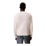 Maglie a manica lunga Uomo Calvin Klein - Ls Vertical Texture Cttn Crewnk - Panna