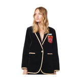 Giacche Donna Me369 - Simone Velour Blazer - Nero