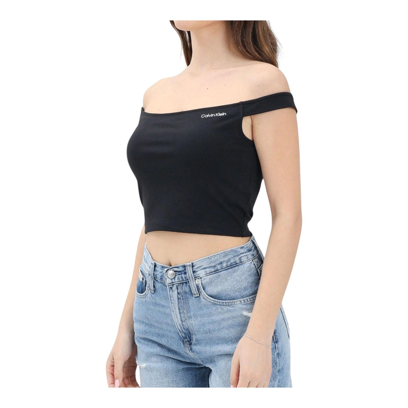 Canotte e top Donna Calvin Klein - Logo Bardot Milano Top - Nero