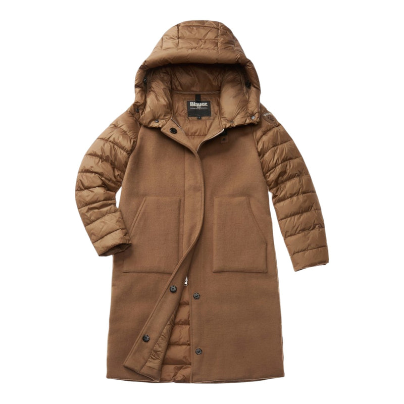 Giubbotti Donna Blauer - Lynde Impermeabile Trench Lunghi Imbottito Ovatta - Cammello