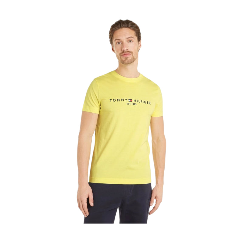 T-shirt Uomo Tommy Hilfiger - Garment Dye Tommy Logo Tee - Giallo