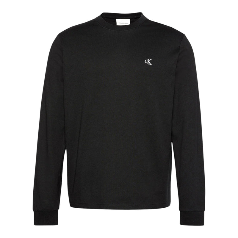 Maglie Uomo Calvin Klein - Ls Ez Cotton Crewnk Sweater 12Gg - Nero