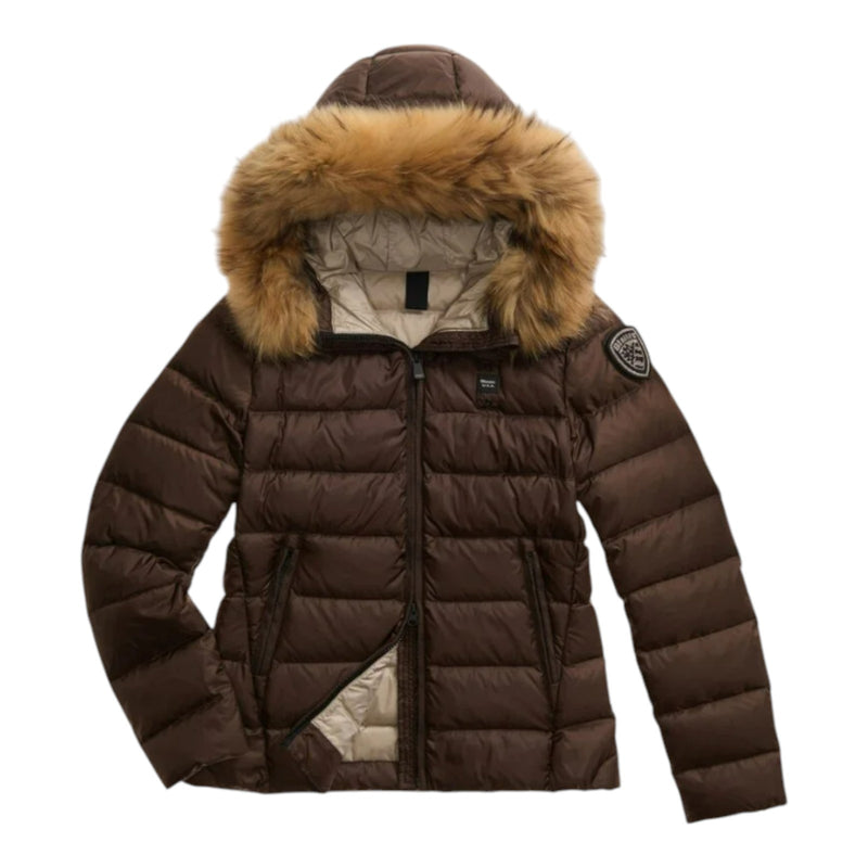 Piumini Donna Blauer - Arcadia Giubbini Corti	Imbottito Piuma - Marrone