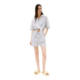 Pantaloncini Donna Tommy Hilfiger - Tjw Cotton Linen Short - Blu
