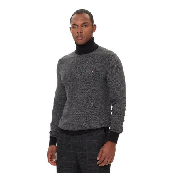 Maglie Uomo Tommy Hilfiger - Pima Ctn Cash Herringbone Roll - Grigio