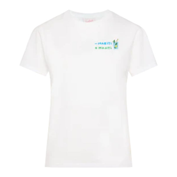 T-shirt Donna Mc2 Saint Barth - Emilie Cotton Crew Neck T-Shirt - Bianco