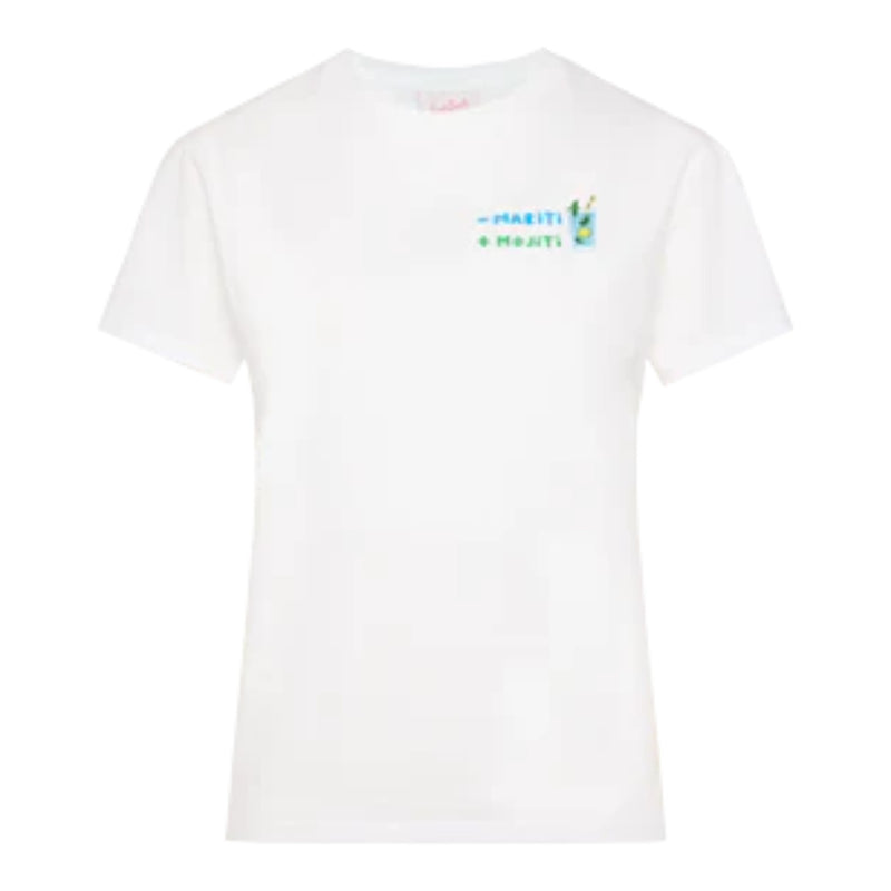 T-shirt Donna Mc2 Saint Barth - Emilie Cotton Crew Neck T-Shirt - Bianco