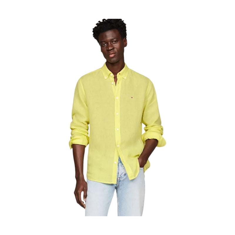 Camicie casual Uomo Tommy Hilfiger - Pigment Dyed Li Solid Rf Shirt - Giallo