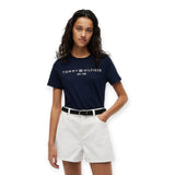 T-shirt Donna Tommy Hilfiger - Reg Corp Logo C-Nk Ss - Blu