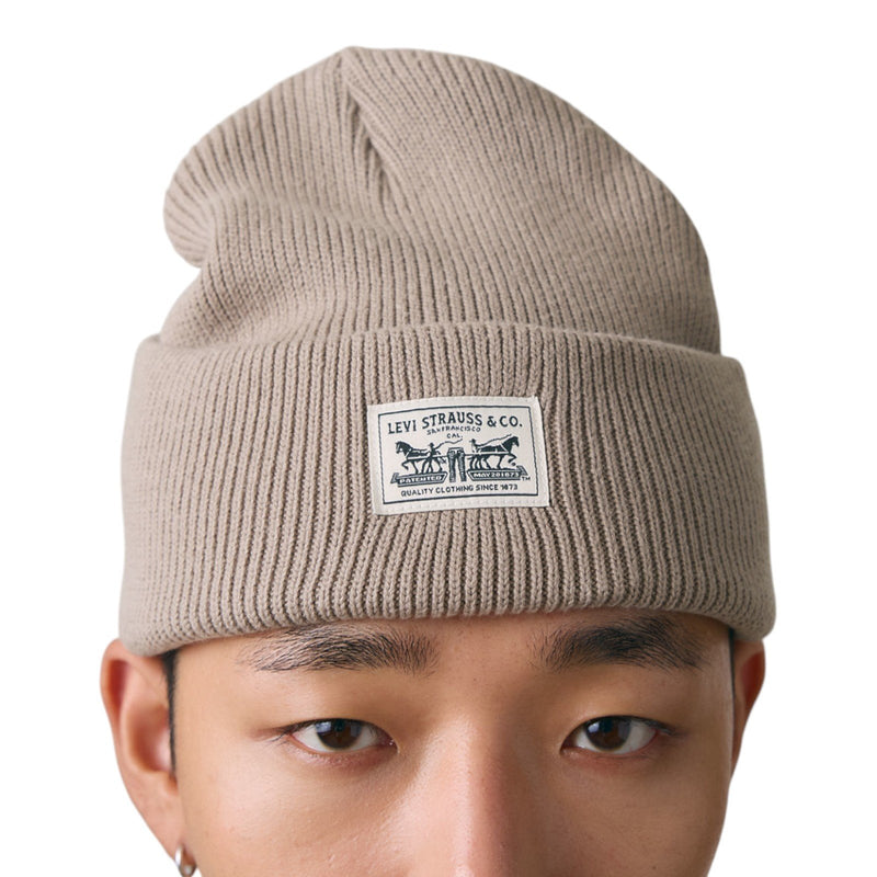 Baschi e berretti Uomo Levi's - Backpatch Beanie Bracken - Beige