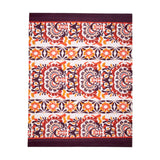 Foulard Donna Surkana - Sciarpa sarong con stampa geo floreale naïve - Bordeaux