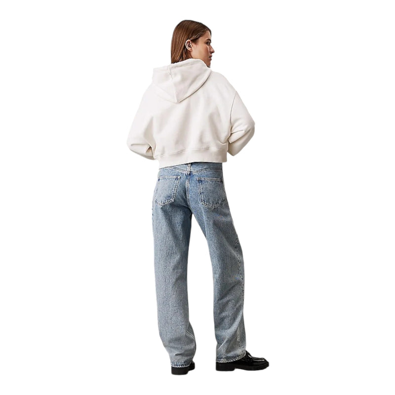 Felpe con cappuccio Donna Calvin Klein - Chenille Monologo Hoodie - Avorio