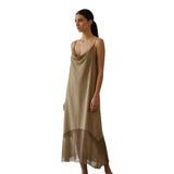 Vestiti casual Donna Sanctamuerte - Abito Lungo Jersey - Sabbia