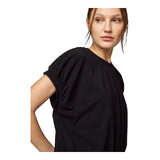 T-shirt Donna Alpha Studio - Giro M/M Jersey + Popeline - Nero