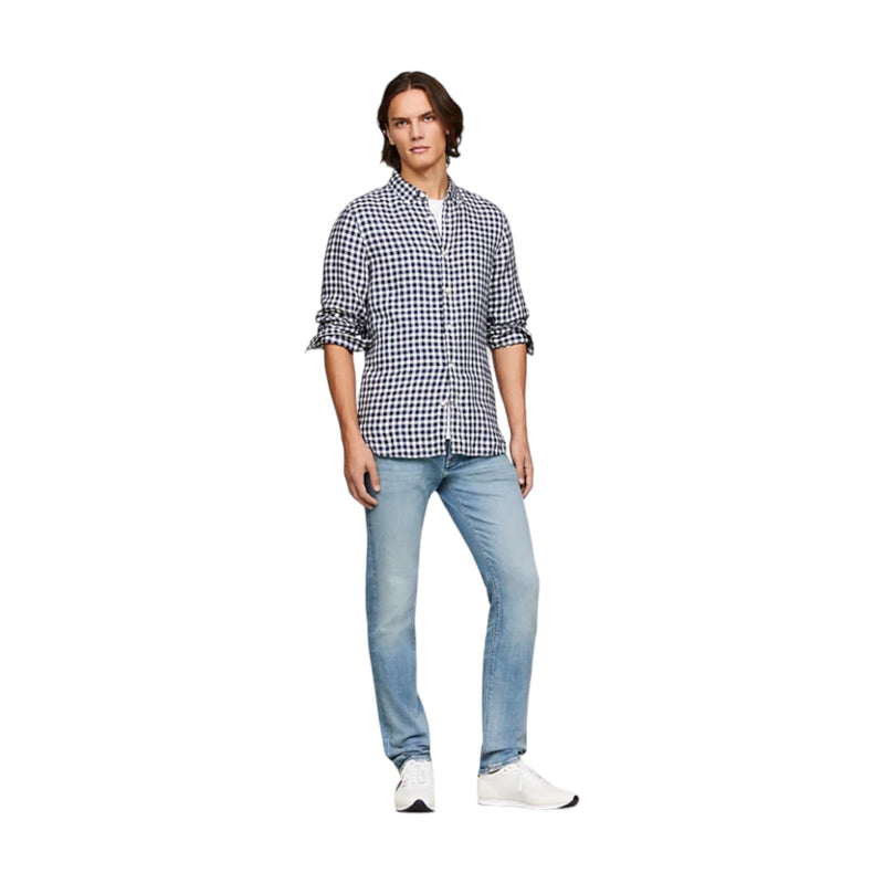 Camicie casual Uomo Tommy Hilfiger - Linen Gingham Sf Shirt - Blu